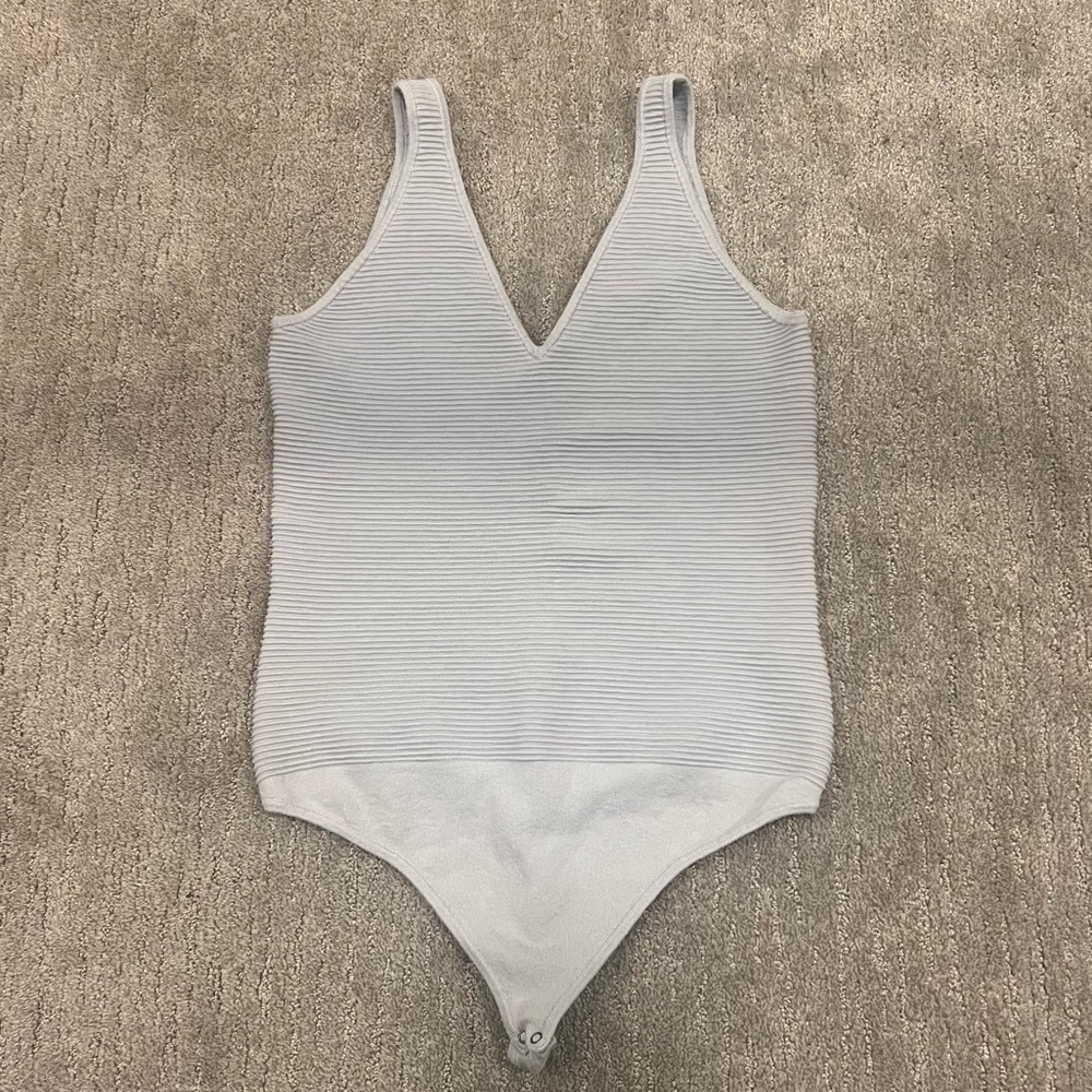 Light blue ribbed bodysuit